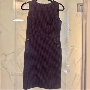 Talbots burgundy and navy sheath dress